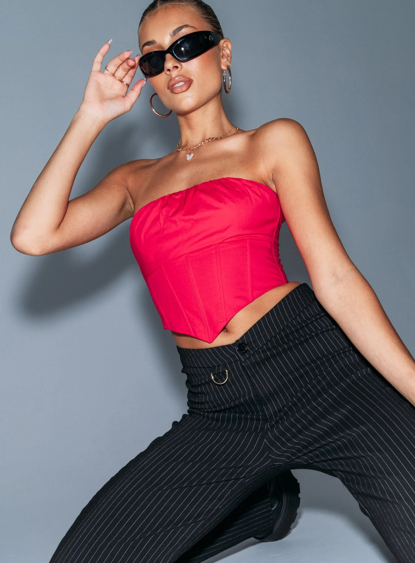 Princess Polly Bad Gal Bustier Red Sale