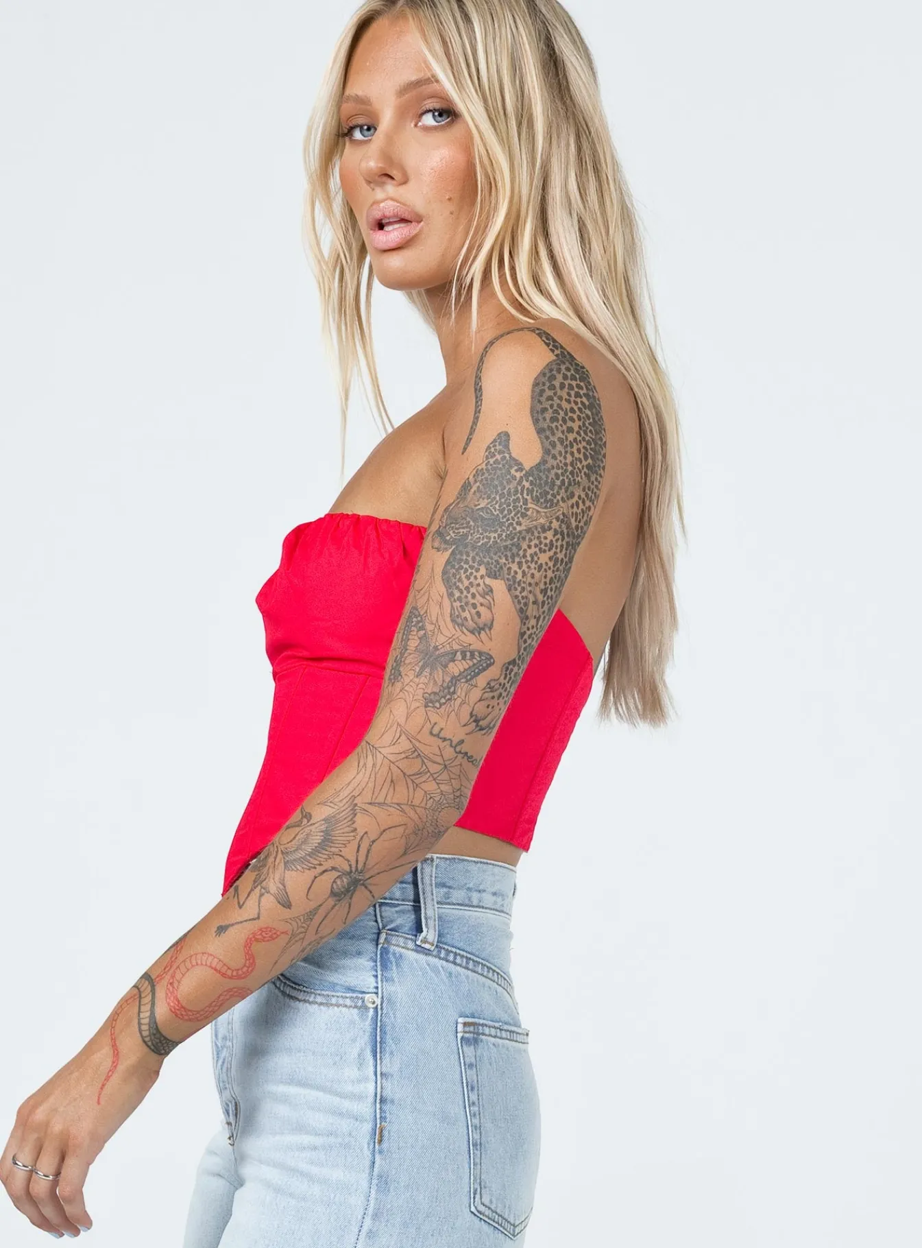 Princess Polly Bad Gal Bustier Red Sale