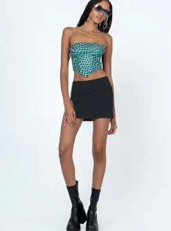 Princess Polly Bad Gal Mesh Bustier Teal Green Clearance