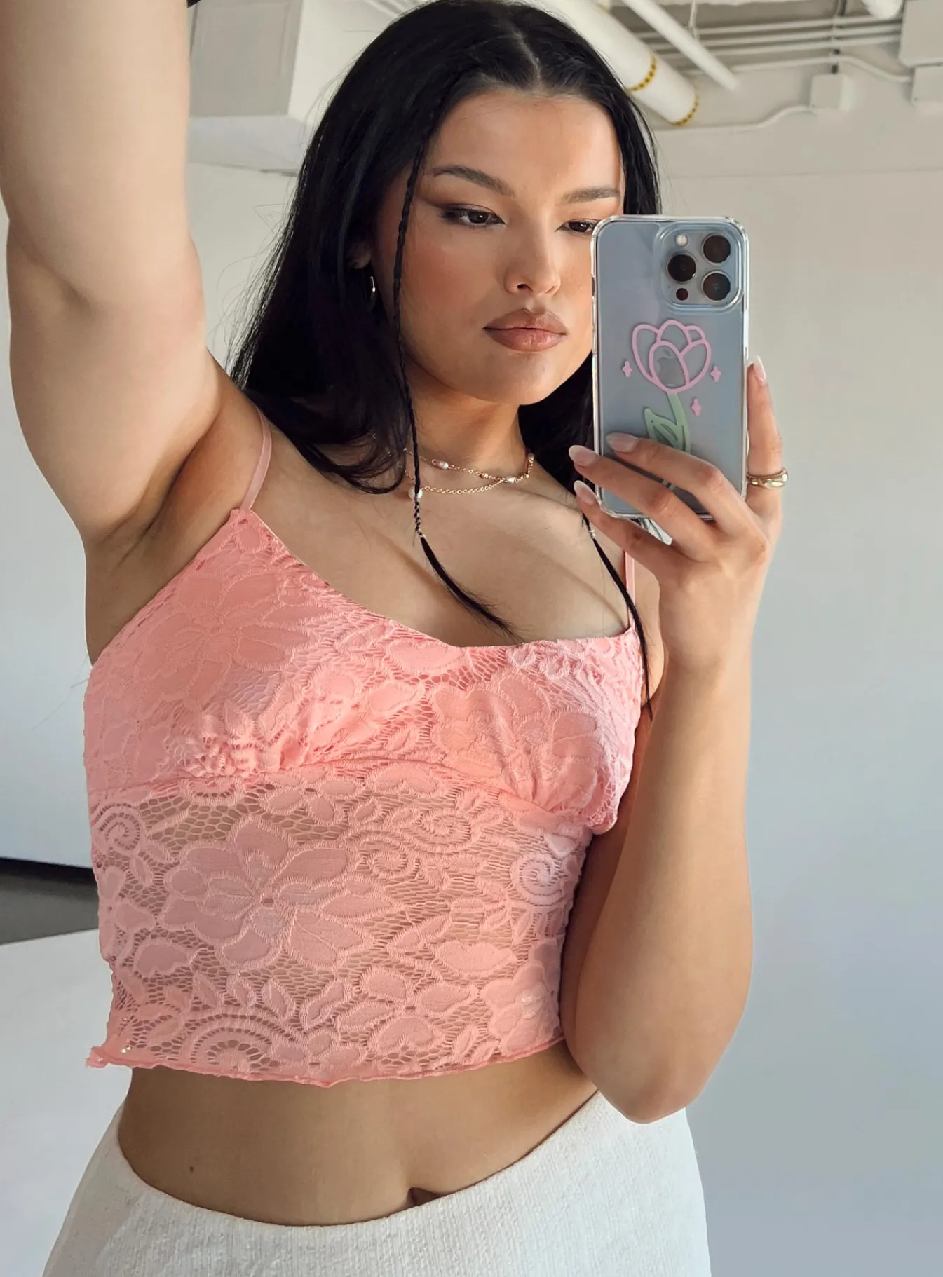 Princess Polly Bagley Top Pink Sale