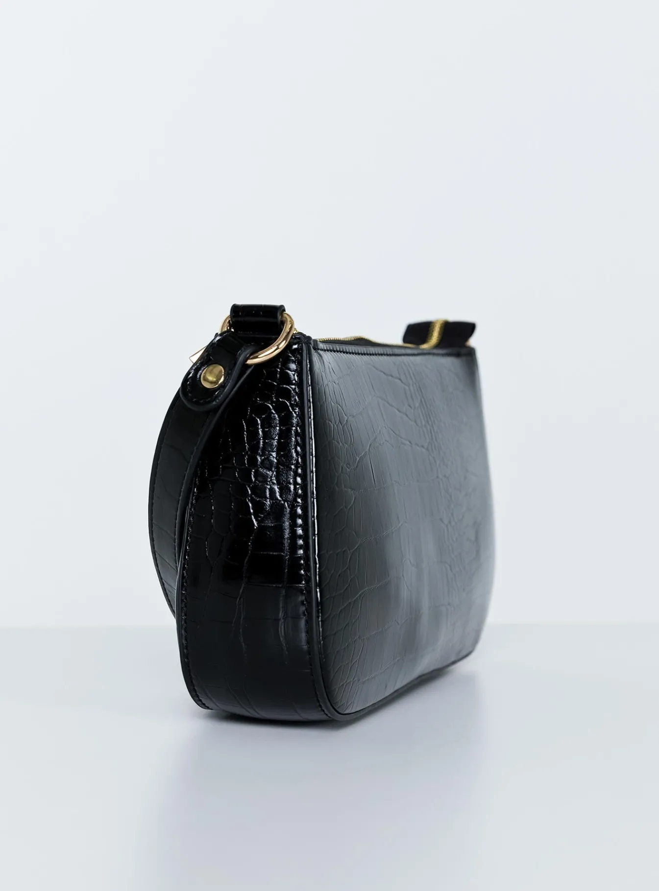 Princess Polly Baguette Bag Black Black Croc Sale