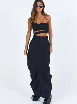 Princess Polly Baird Cargo Maxi Skirt Black Fashion