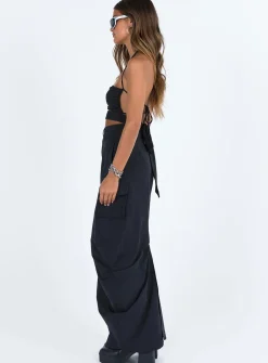 Princess Polly Baird Cargo Maxi Skirt Black Fashion