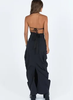 Princess Polly Baird Cargo Maxi Skirt Black Fashion