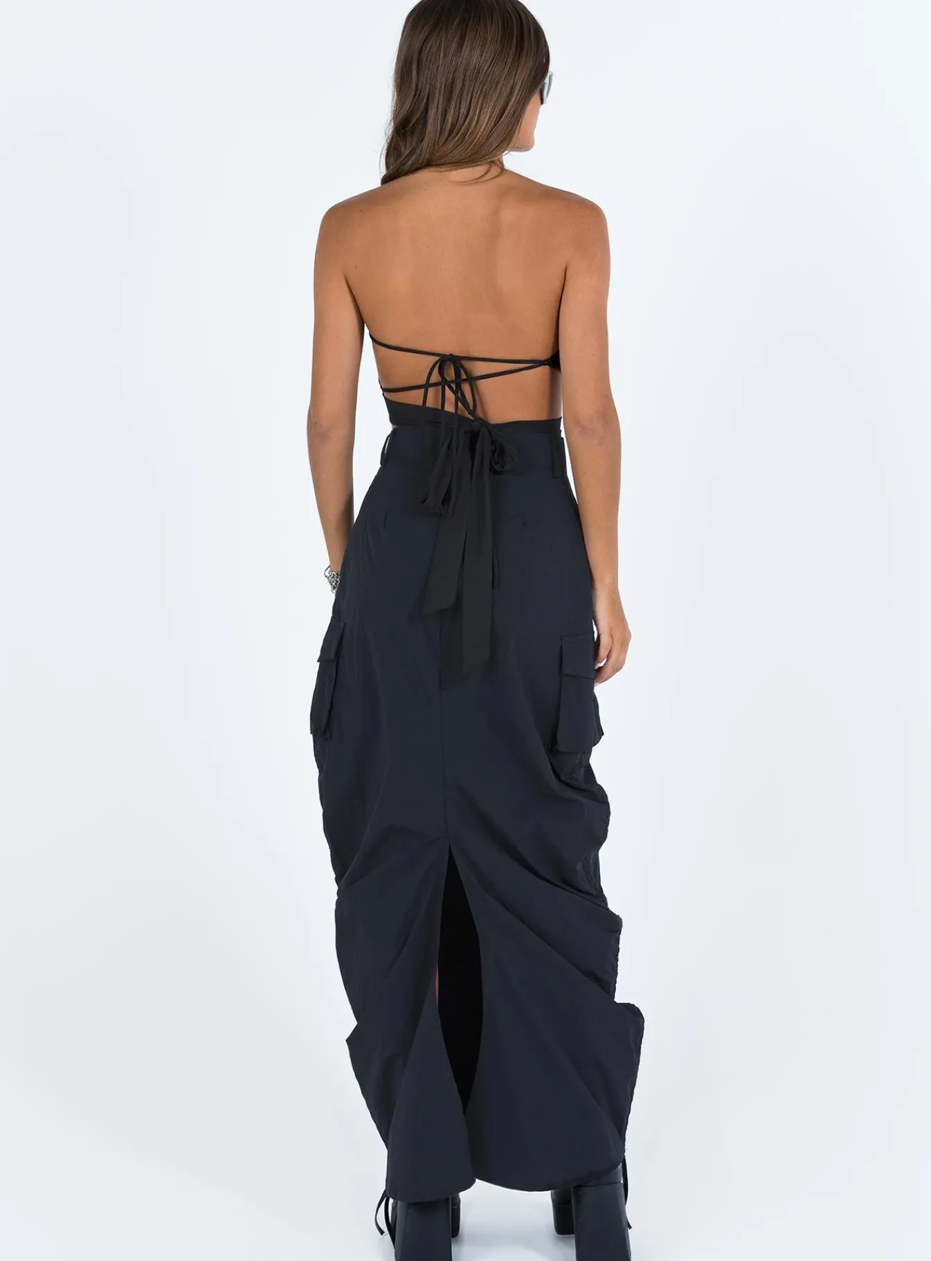 Princess Polly Baird Cargo Maxi Skirt Black Fashion