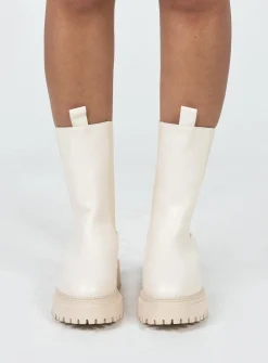 Princess Polly Baker Boots Vanilla   Cream Cheap