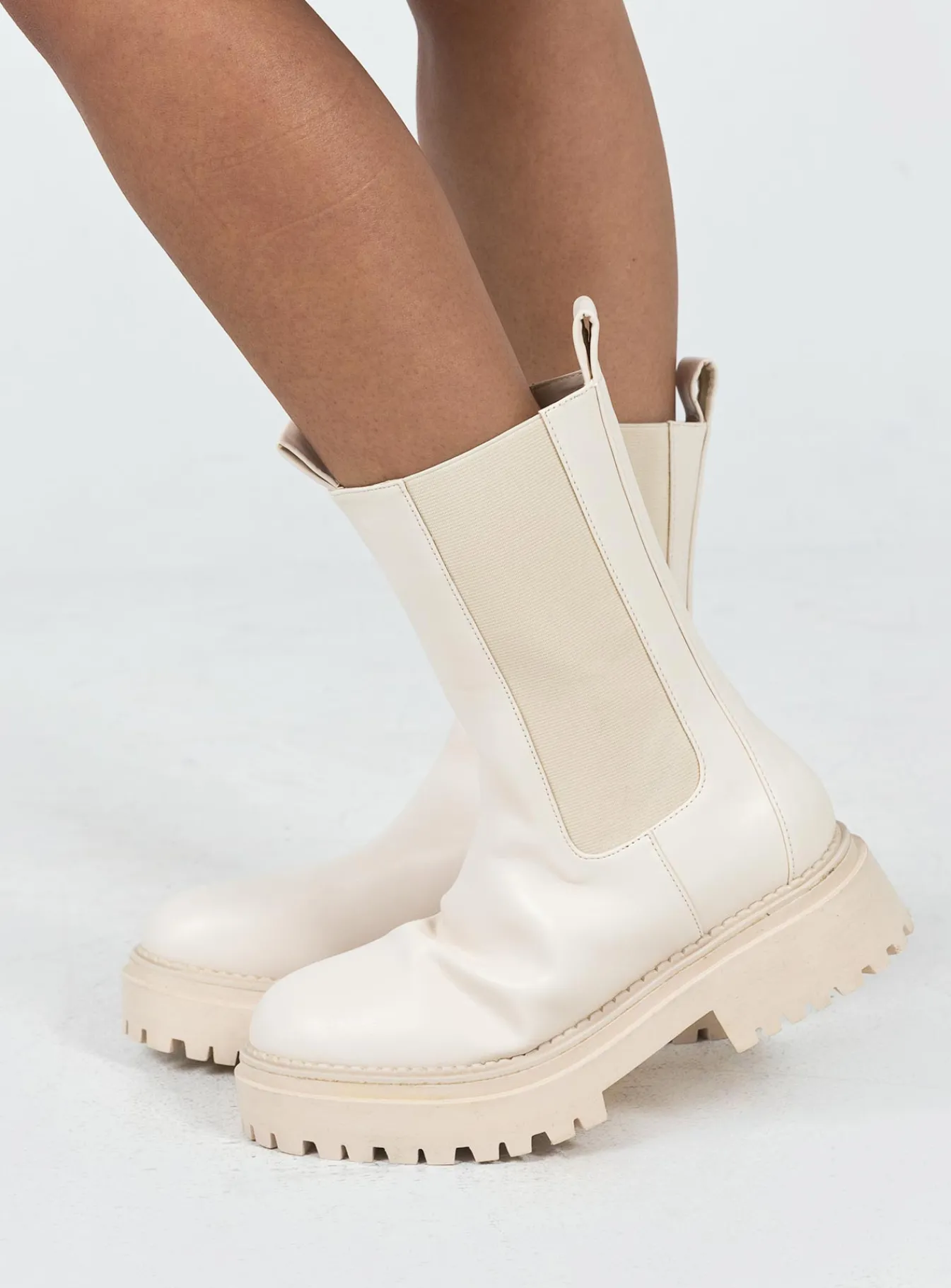Princess Polly Baker Boots Vanilla Cream Cheap