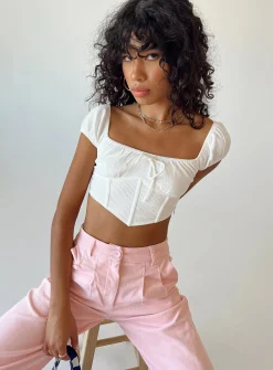 Princess Polly Baker Top  White Shop