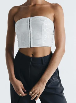 Princess Polly Balcer Top  White Flash Sale