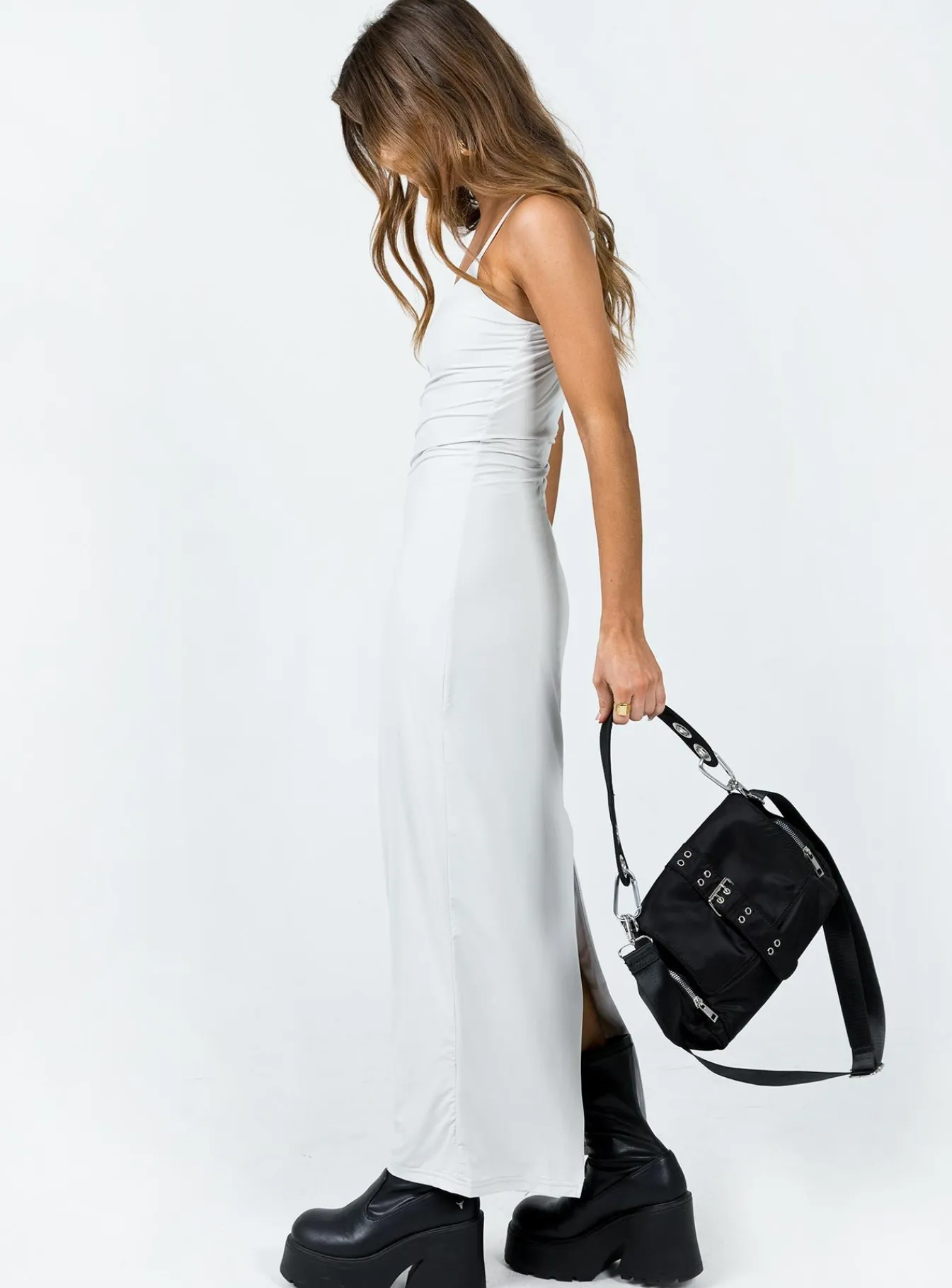 Princess Polly Balwyn Maxi Dress Grey Sale