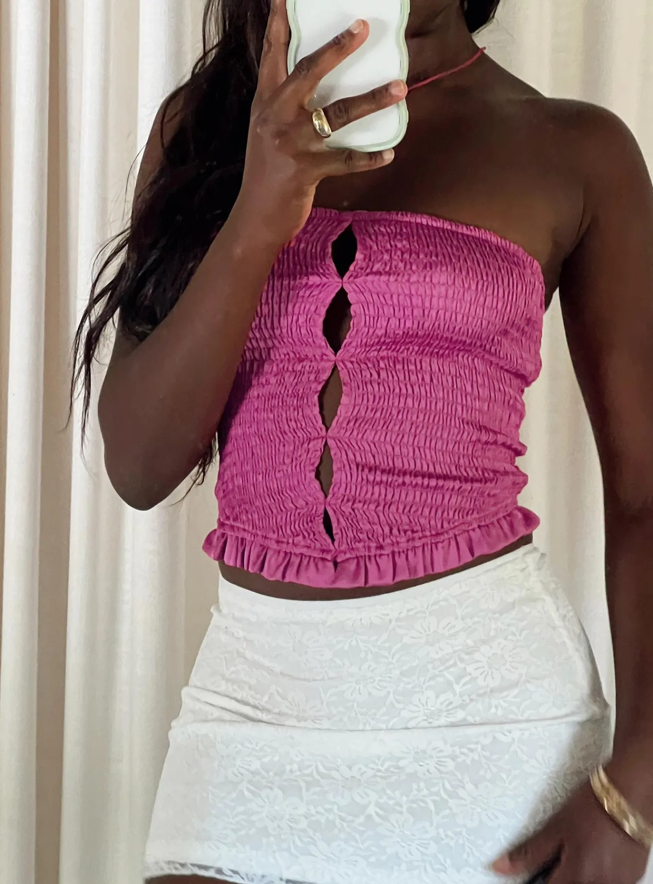 Princess Polly Bambury Tube Top Pink Clearance