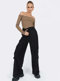 Princess Polly Bando Cargo Pants  Black Fashion