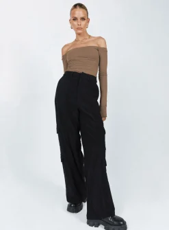 Princess Polly Bando Cargo Pants  Black Fashion