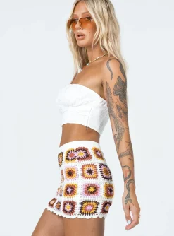 Princess Polly Barbados Crotchet Mini Skirt  Multi Fashion