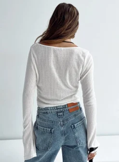 Princess Polly Barbaro Long Sleeve Top White Best