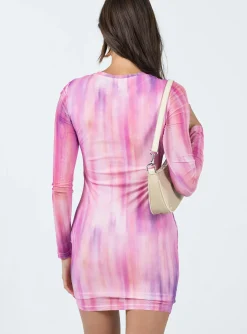 Princess Polly Barclay Long Sleeve Mini Dress  Pink Best