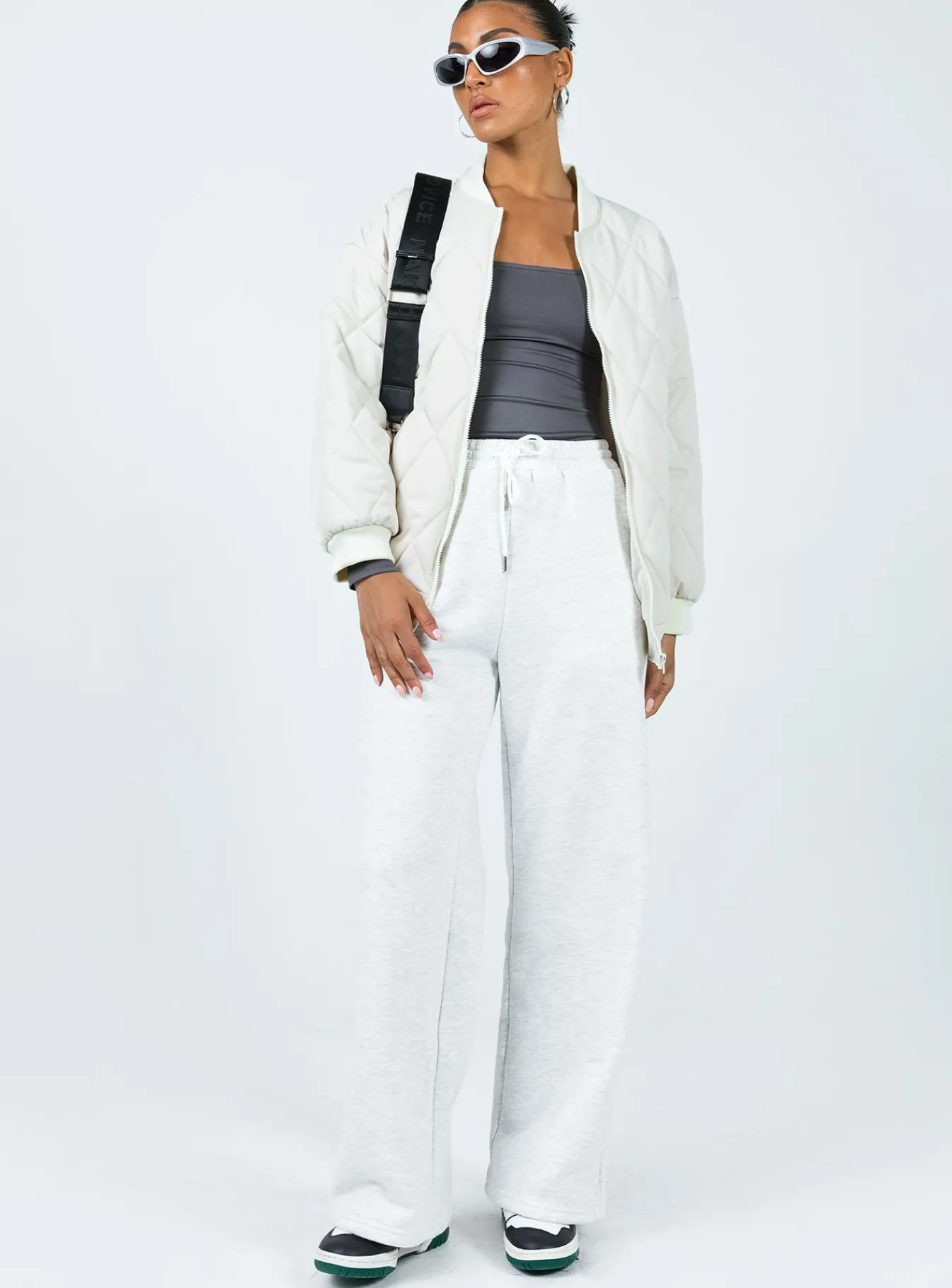 Princess Polly Barina Quilted Puffer Jacket Cream Store