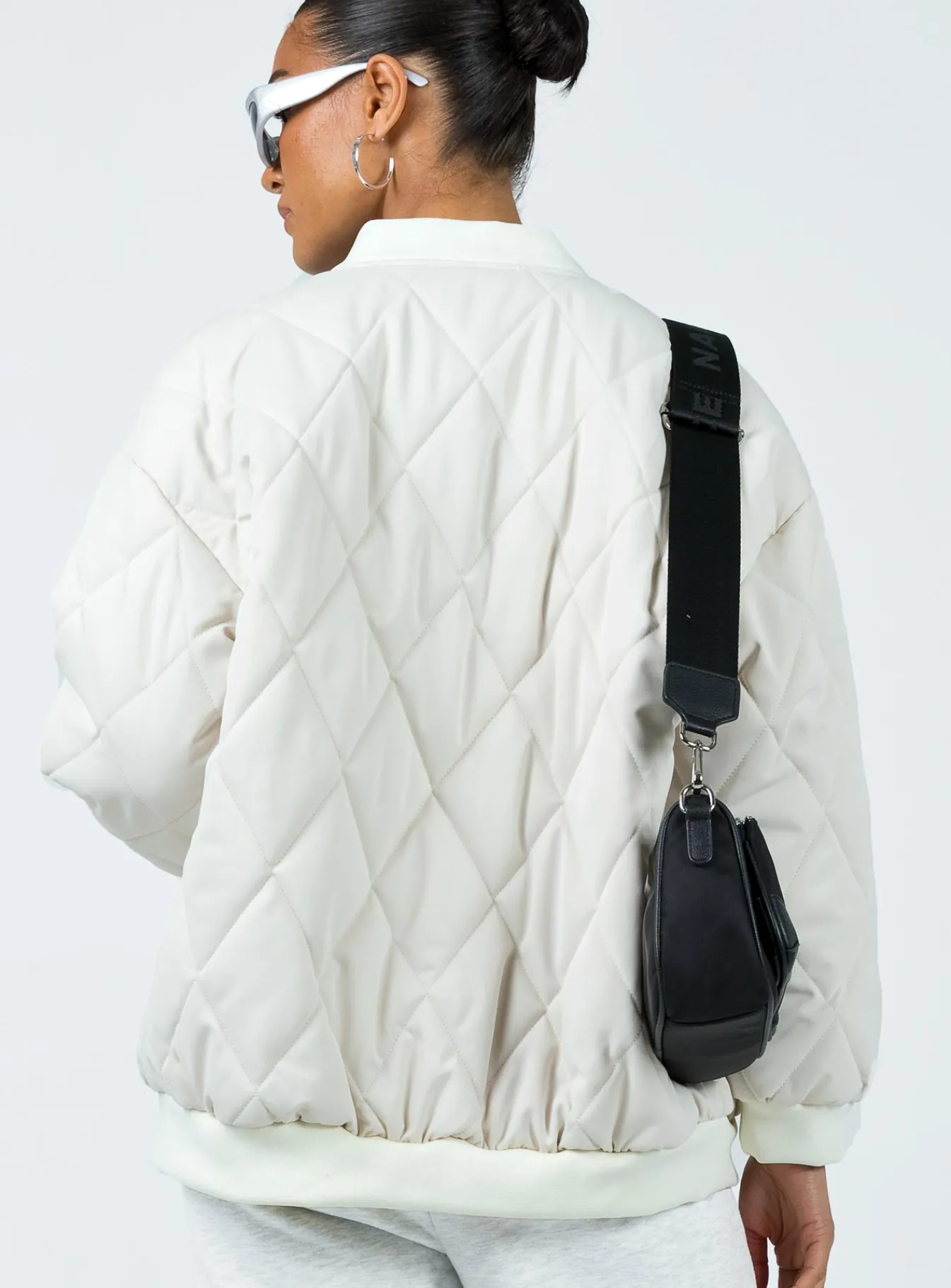 Princess Polly Barina Quilted Puffer Jacket Cream Store