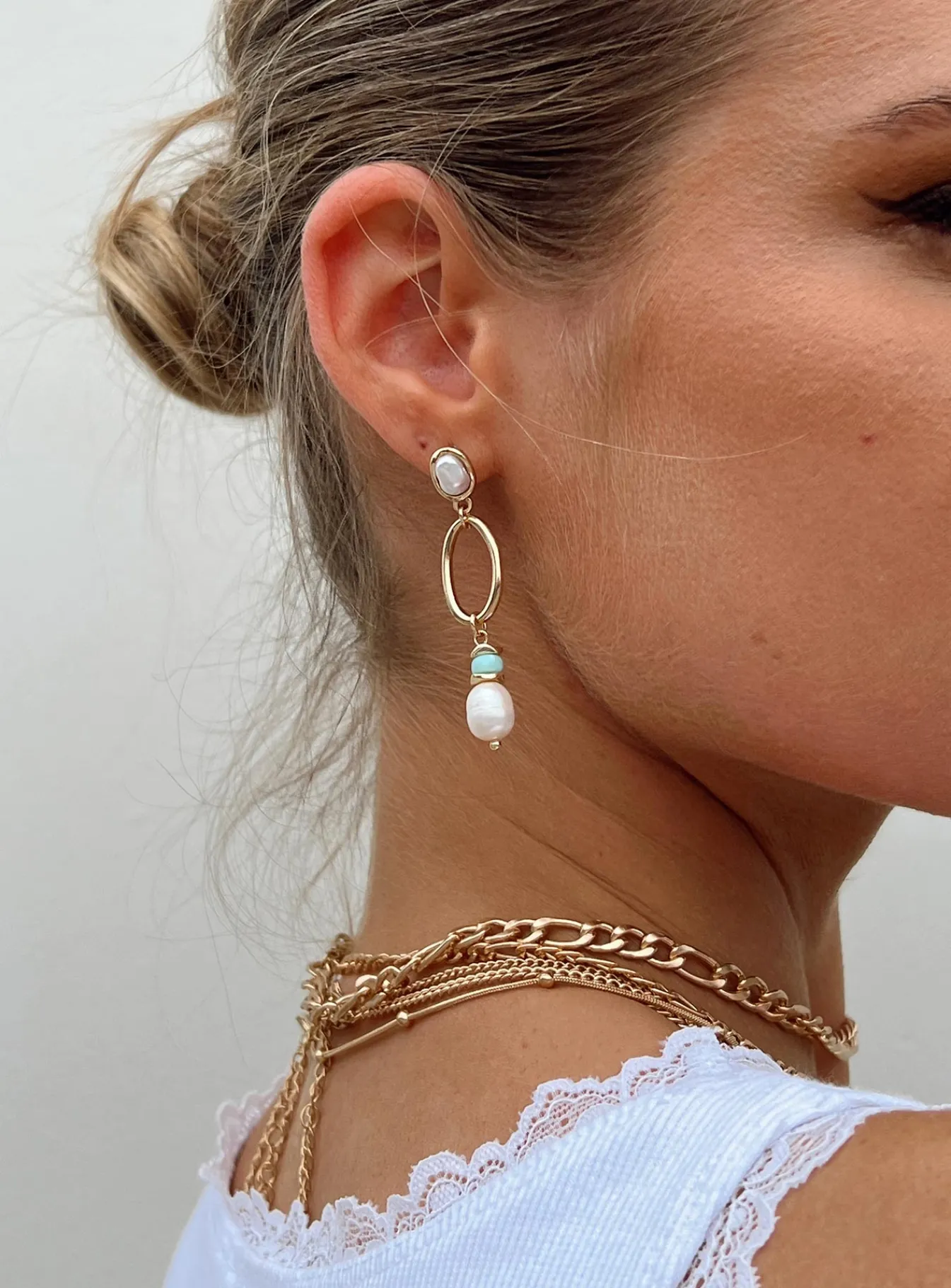 Princess Polly Barnett Pearl Earrings Gold Best Sale