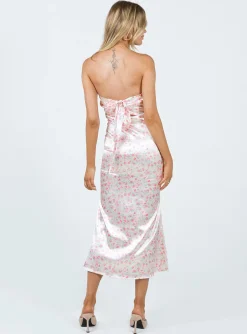 Princess Polly Barnsley Strapless Midi Dress/ Floral   Pink Cheap