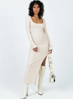 Princess Polly Barossa Long Sleeve Midi Dress  Cream Best