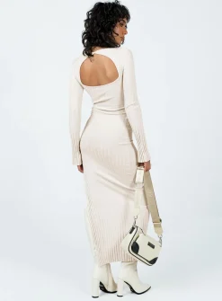 Princess Polly Barossa Long Sleeve Midi Dress  Cream Best
