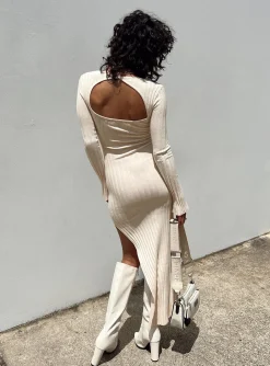 Princess Polly Barossa Long Sleeve Midi Dress  Cream Best
