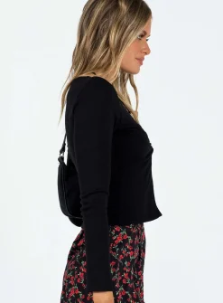 Princess Polly Basalt Long Sleeve Top  Black Cheap
