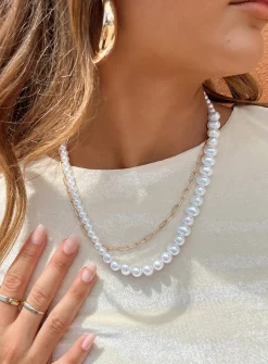 Princess Polly Basalt Pearl Necklace  Gold Online