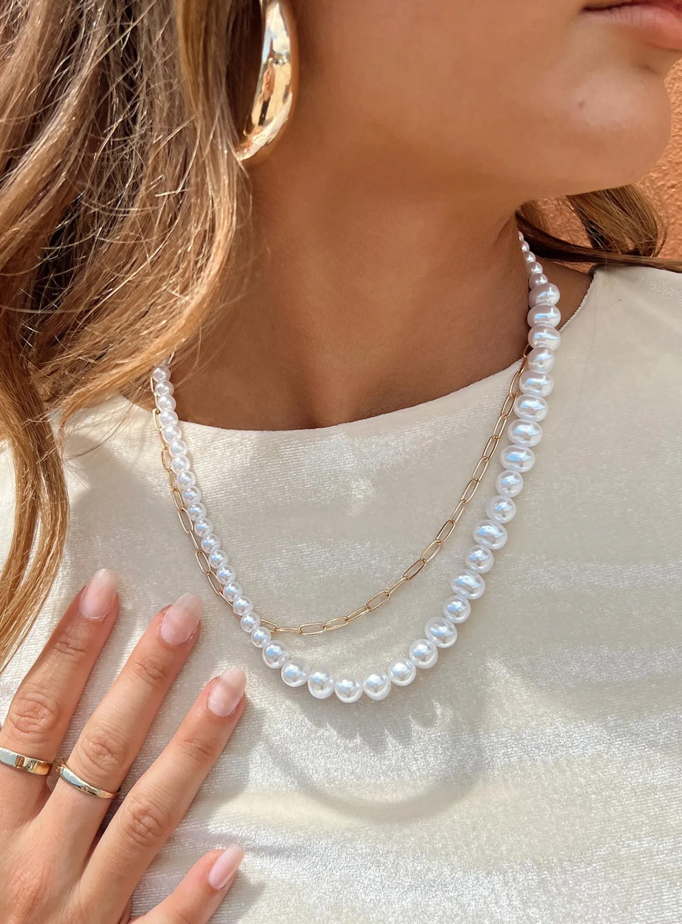Princess Polly Basalt Pearl Necklace Gold Online