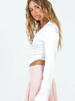 Princess Polly Baskin Top  White Hot