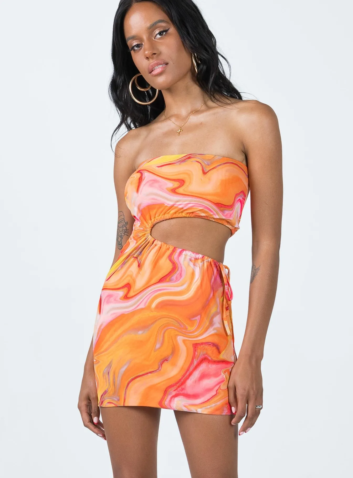 Princess Polly Baxia Mini Dress Orange Discount