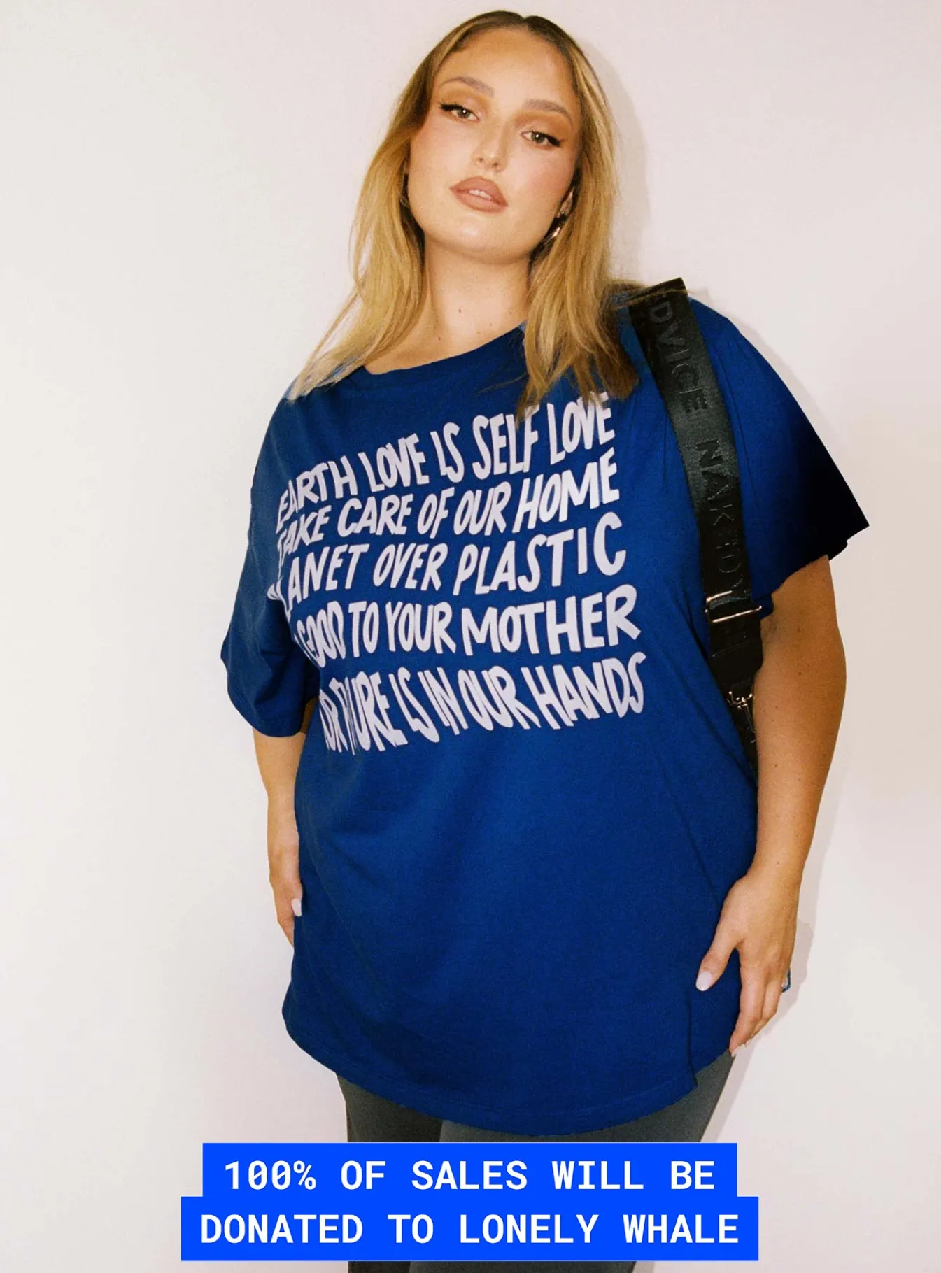 Princess Polly Be Kind Charity Oversized Teecurve Blue Discount