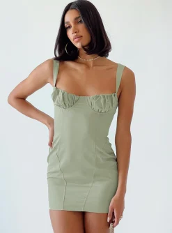 Princess Polly Be Mine Mini Dress  Green Store