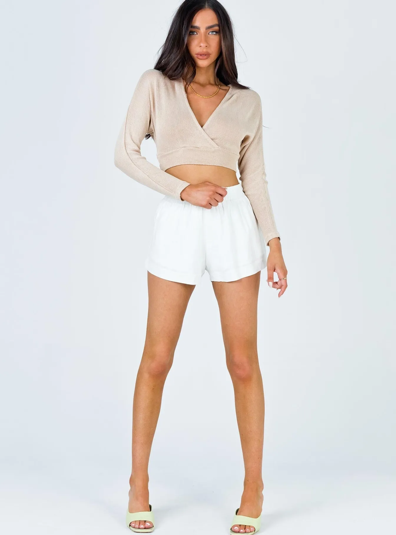 Princess Polly Beach House Shorts Off White Cheap