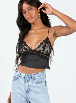 Princess Polly Beattie Cami Top  Black Flash Sale