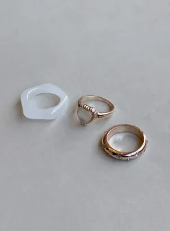 Princess Polly Beau Ring Pack Gold   Rose Gold Fashion