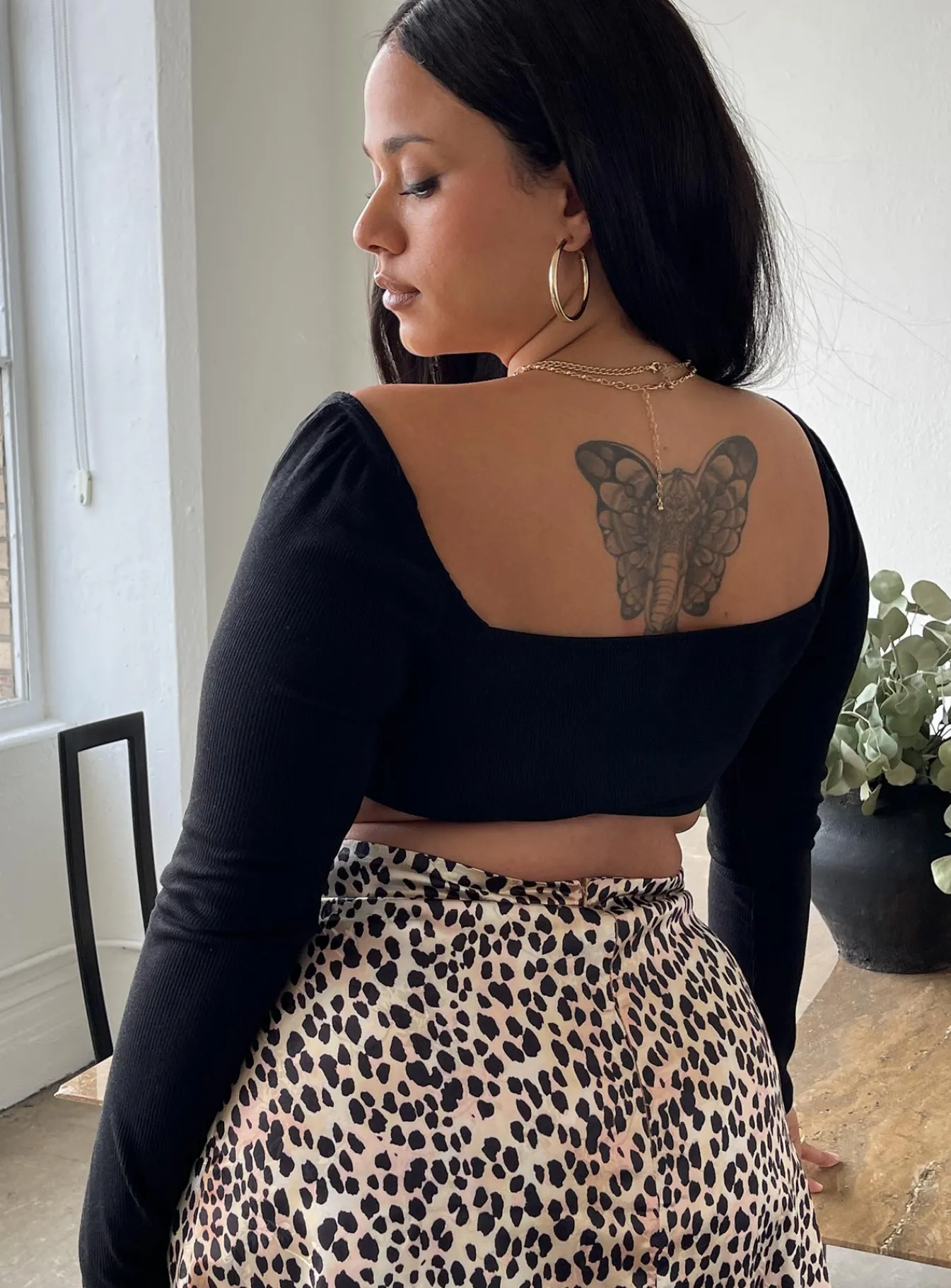 Princess Polly Becca Long Sleeve Crop Top Curve Black Outlet