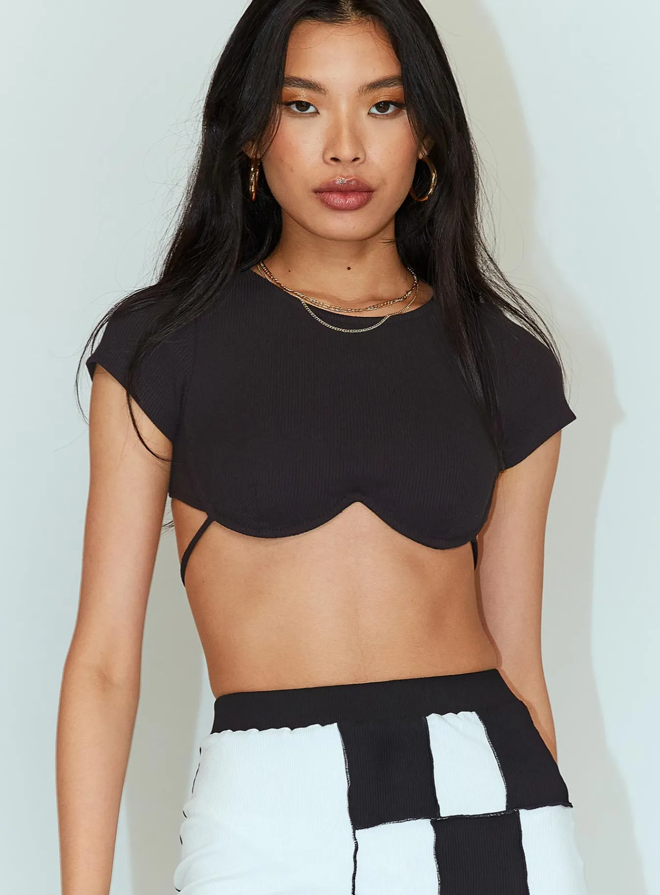 Princess Polly Becca Short Sleeve Crop Top Black Best Sale
