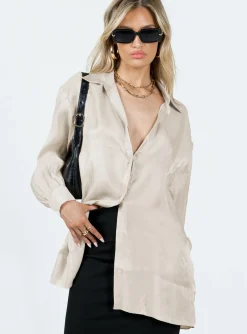 Princess Polly Beecham Shirt Dress  Champagne Best Sale