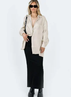 Princess Polly Beecham Shirt Dress  Champagne Best Sale