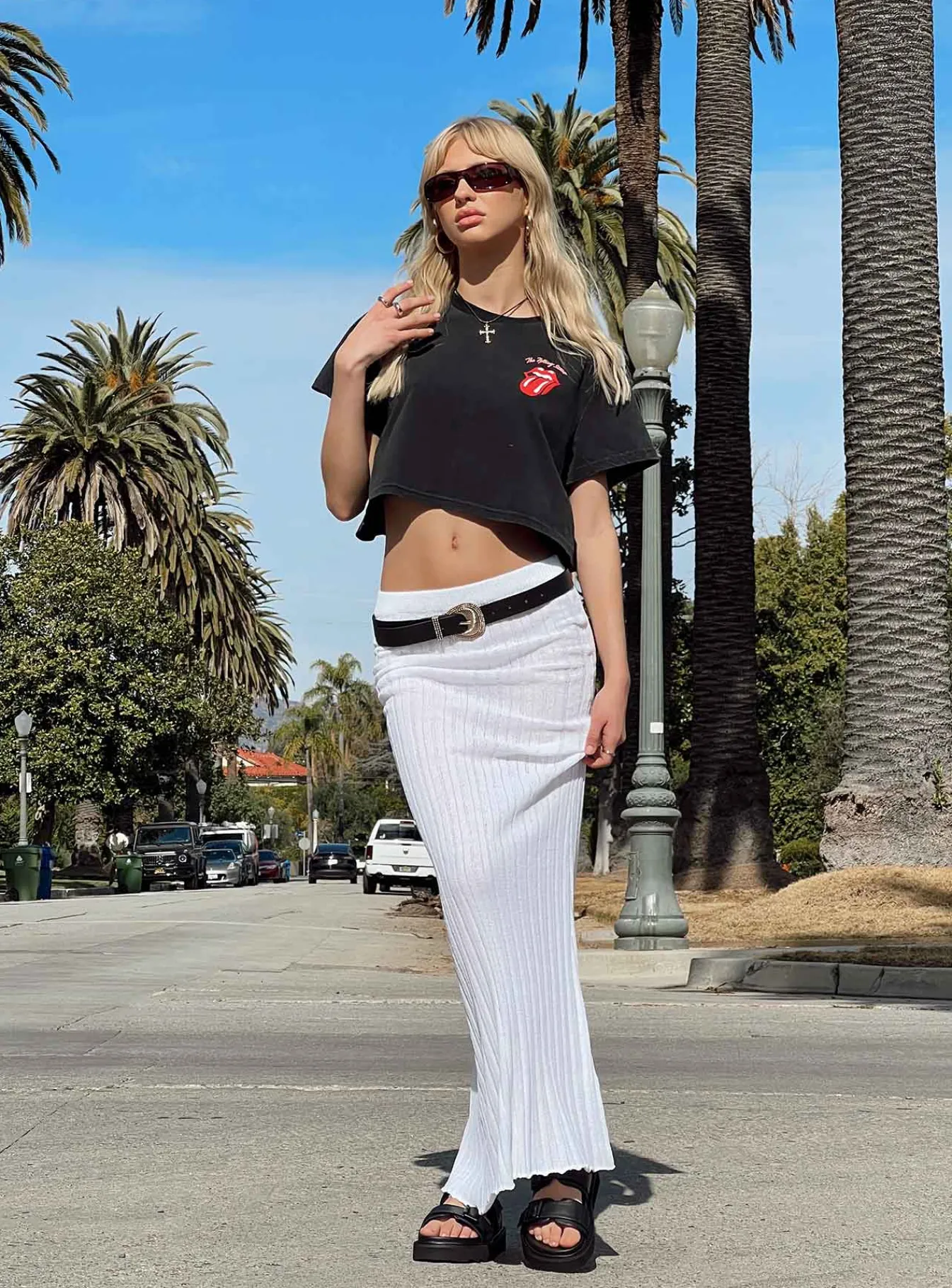 Princess Polly Belle Knit Maxi Skirt White Best Sale