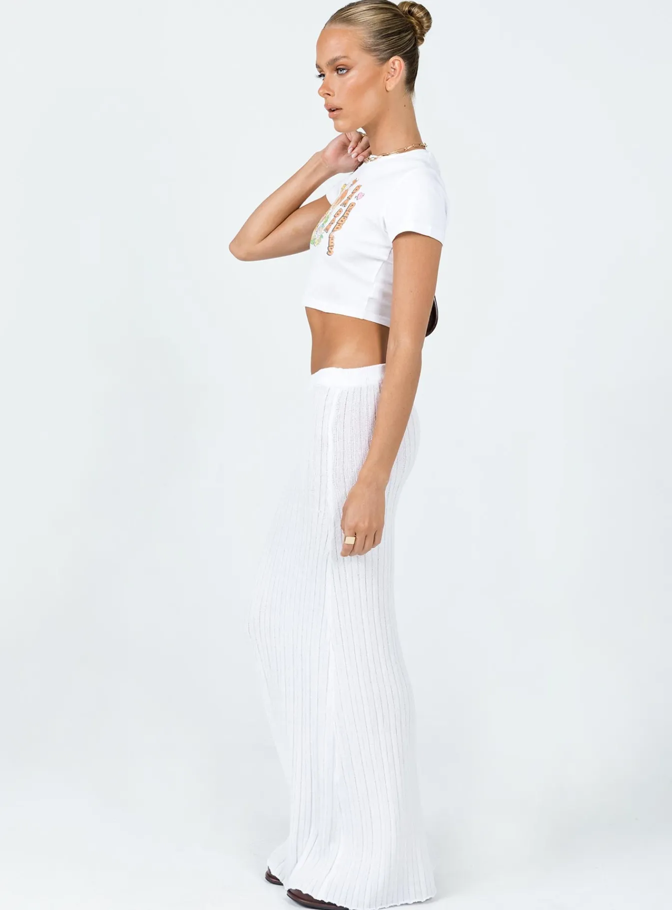 Princess Polly Belle Knit Maxi Skirt White Best Sale