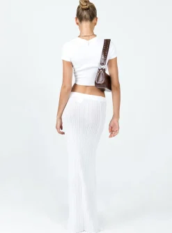 Princess Polly Belle Knit Maxi Skirt White Best Sale