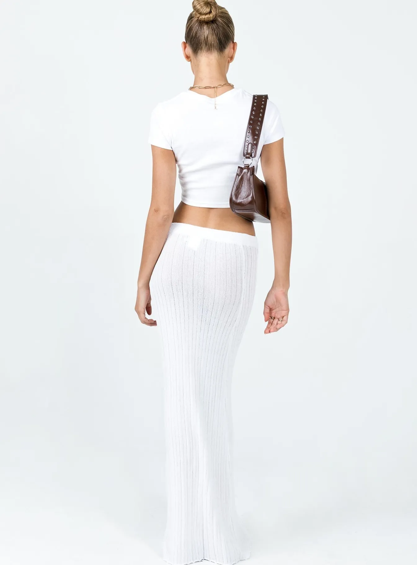 Princess Polly Belle Knit Maxi Skirt White Best Sale