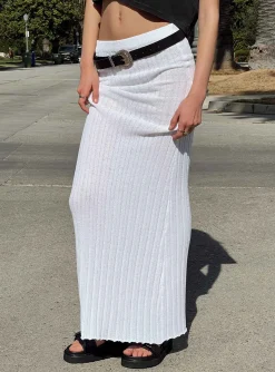 Princess Polly Belle Knit Maxi Skirt White Best Sale