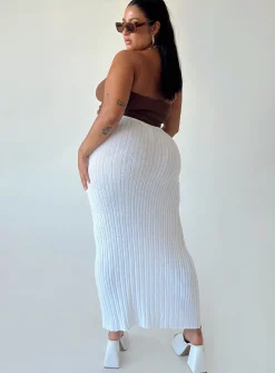 Princess Polly Belle Knit Maxi Skirtcurve   White Best