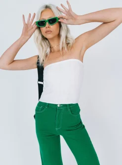 Princess Polly Belle Knit Strapless Top  White Cheap