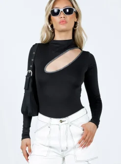 Princess Polly Belli Cut Out Bodysuit  Black Fashion