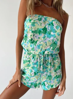 Princess Polly Benjamin Romperfloral Green Clearance